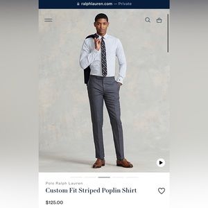 Ralph Lauren Custom Fit Striped Cotton Poplin Shirt